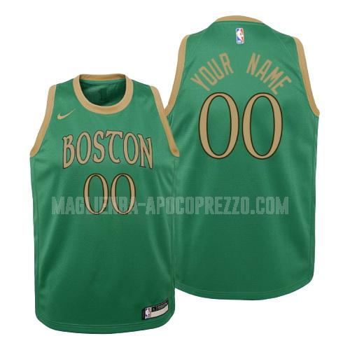 bambini maglia boston celtics di custom verde numero bianco 2019-20