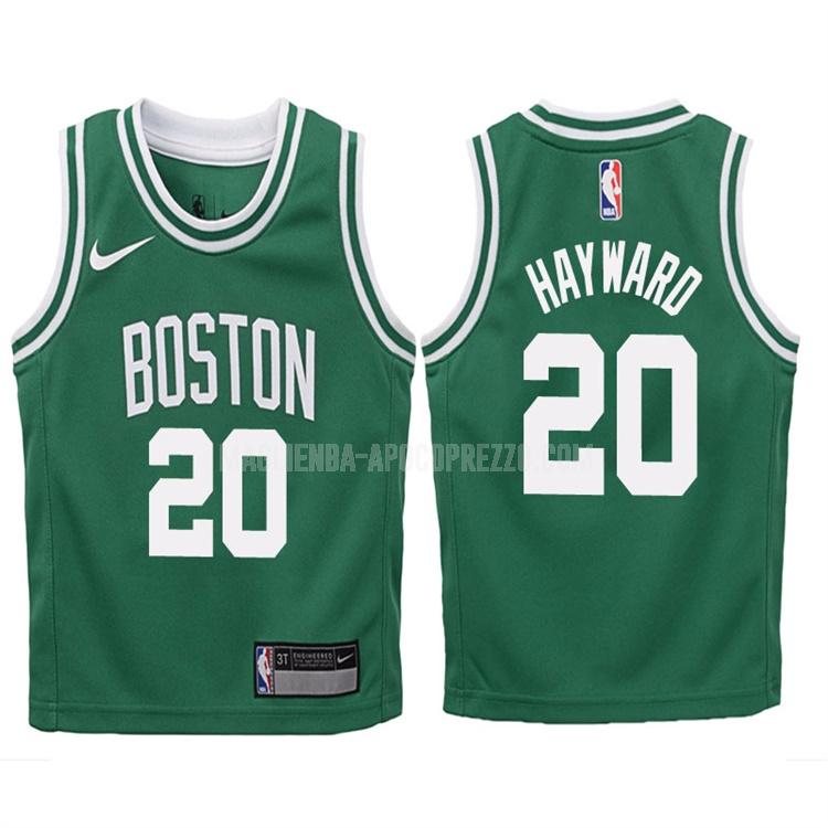 bambini maglia boston celtics di gordon hayward 20 verde icon 2017-18