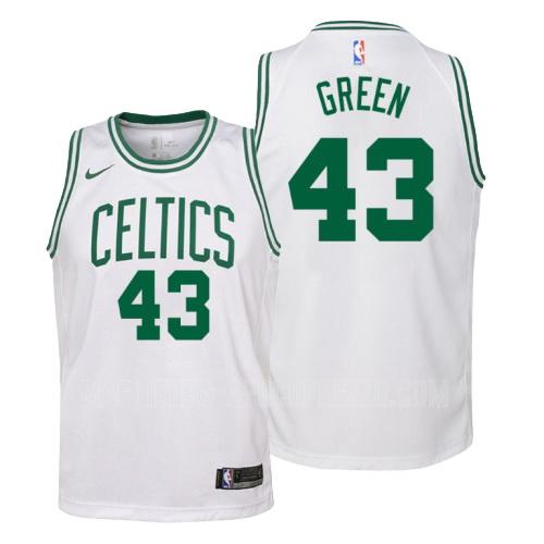 bambini maglia boston celtics di javonte green 43 bianco verde association
