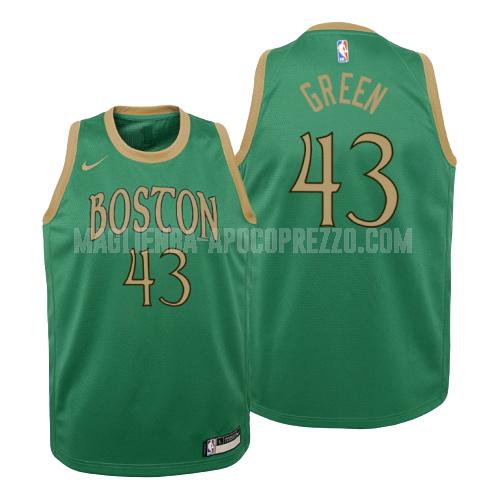bambini maglia boston celtics di javonte green 43 verde numero bianco 2019-20