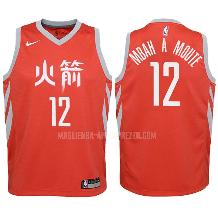 bambini maglia houston rockets di luc mbah a moute 12 rosso statement 2017-18