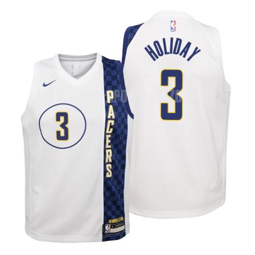 bambini maglia indiana pacers di aaron holiday 3 bianco city edition 2019-20