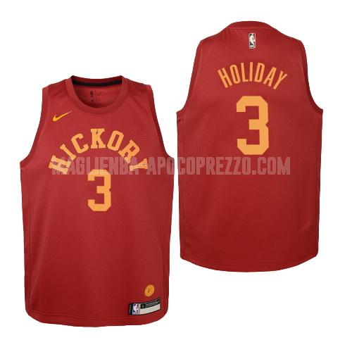 bambini maglia indiana pacers di aaron holiday 3 rosso hardwood classics 2018-19