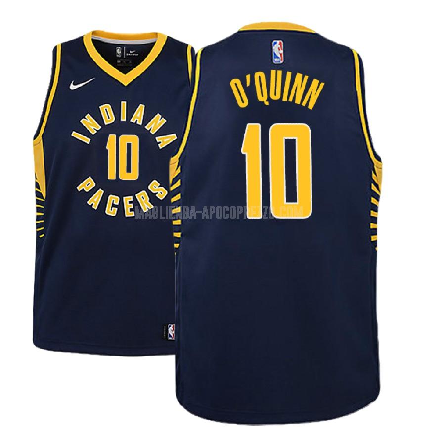 bambini maglia indiana pacers di kyle o'quinn 10 blu navy icon 2018-19
