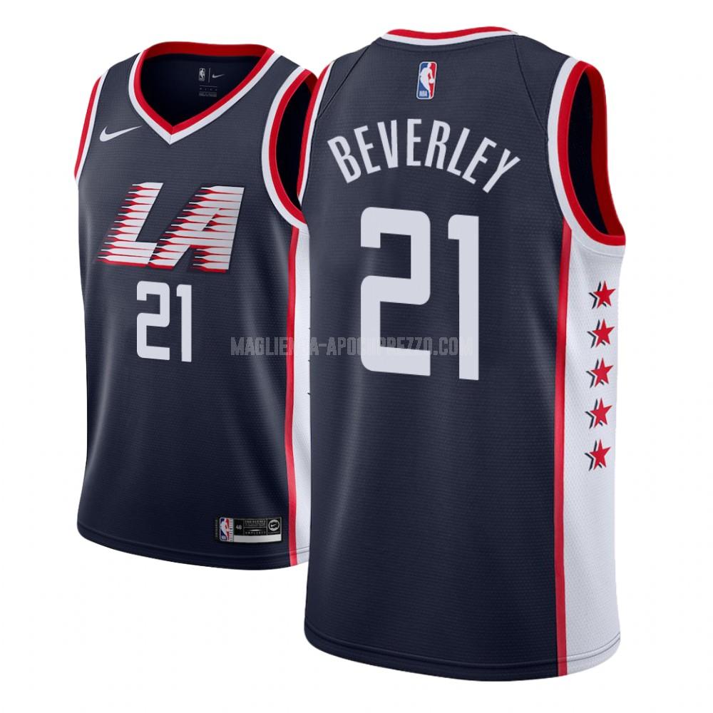 bambini maglia los angeles clippers di patrick beverley 21 blu navy city edition