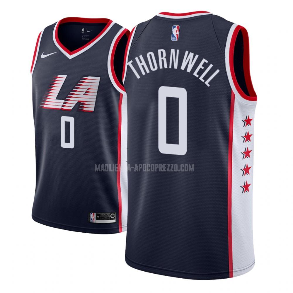 bambini maglia los angeles clippers di sindarius thornwell 0 blu navy city edition