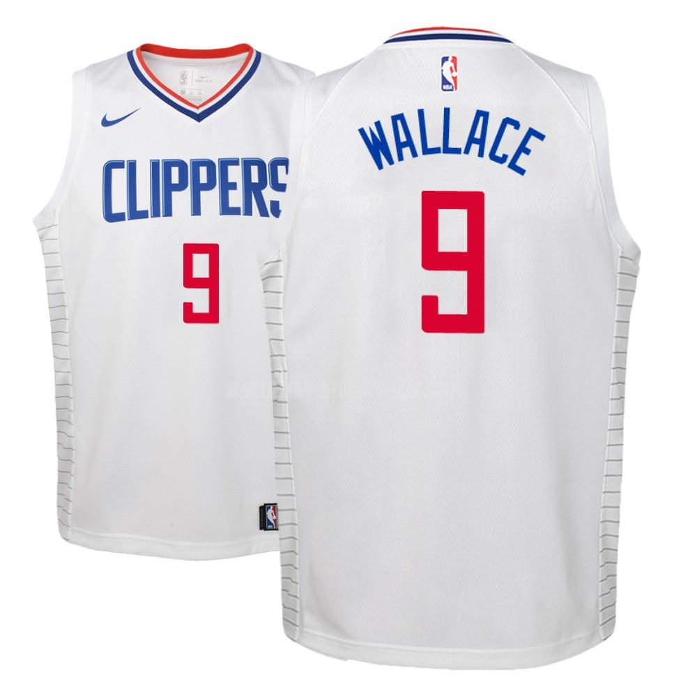 bambini maglia los angeles clippers di tyrone wallace 9 bianco association