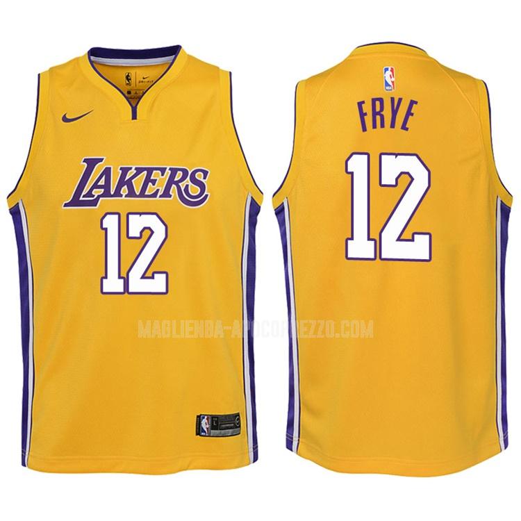 bambini maglia los angeles lakers di channing frye 12 giallo icon 2017-18