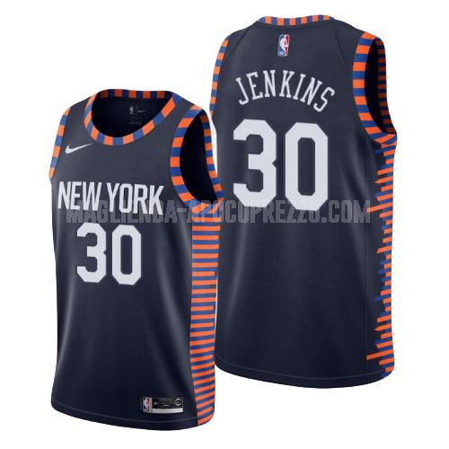 bambini maglia new york knicks di john jenkins 30 blu navy city edition 2018-19