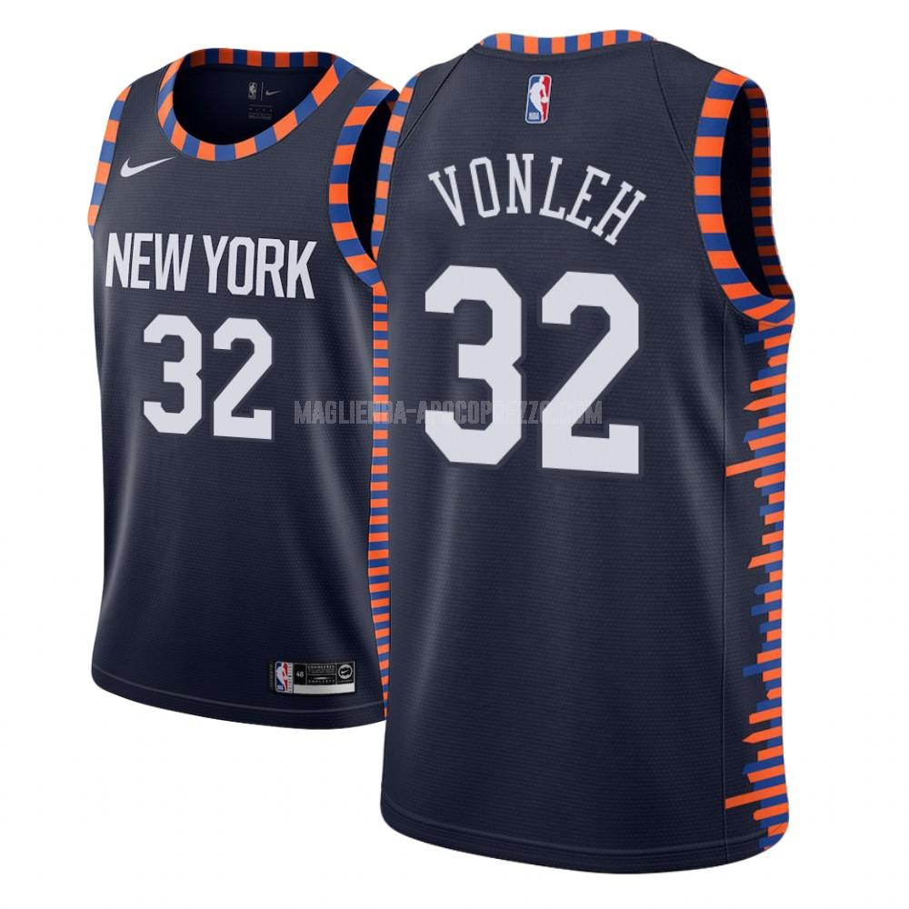 bambini maglia new york knicks di noah vonleh 32 blu navy city edition