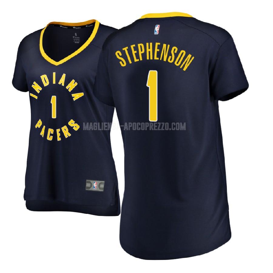 donna maglia indiana pacers di lance stephenson 1 blu navy icon 2017-18