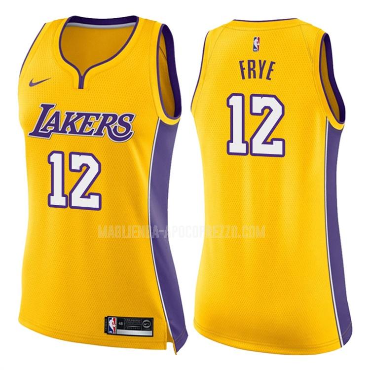 donna maglia los angeles lakers di channing frye 12 giallo icon 2017-18