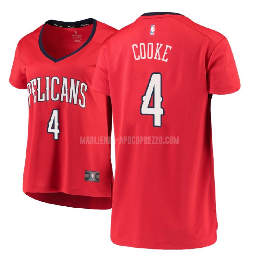 donna maglia new orleans pelicans di charles cooke 4 rosso statement 2017-18