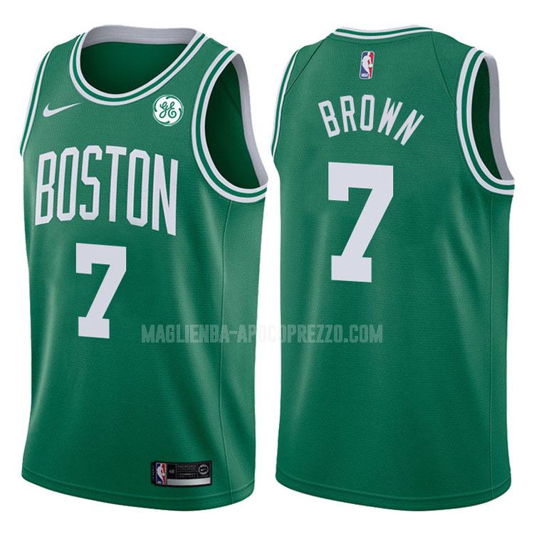 uomo maglia boston celtics di jaylen brown 7 verde icon 2017-18