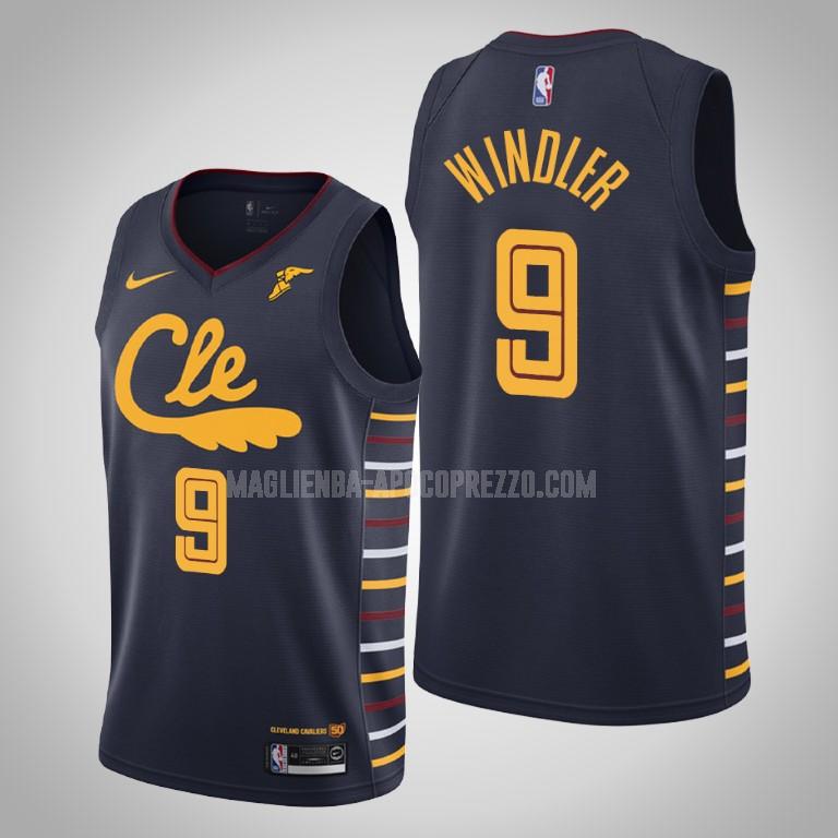 uomo maglia cleveland cavaliers di dylan windler 9 blu navy city edition 2019-20