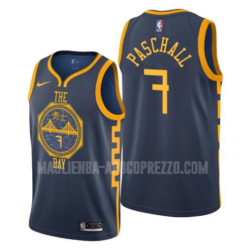 uomo maglia golden state warriors di eric paschall 7 blu navy city edition