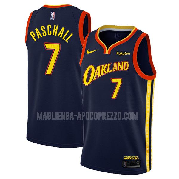 uomo maglia golden state warriors di eric paschall 7 blu navy city edition 2020-21