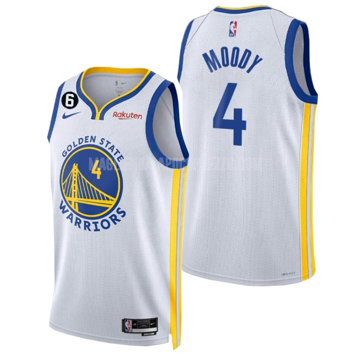 uomo maglia golden state warriors di moses moody 4 bianco association edition 2022-23
