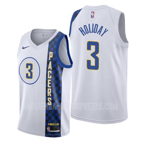 uomo maglia indiana pacers di aaron holiday 3 bianco city edition 2019-20