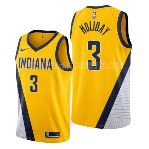 uomo maglia indiana pacers di aaron holiday 3 giallo statement 2019-20