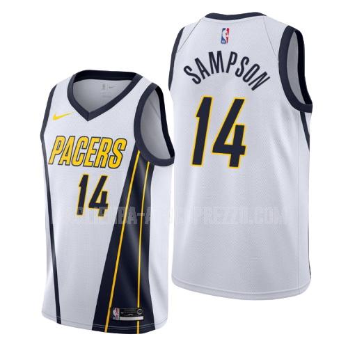 uomo maglia indiana pacers di jakarr sampson 14 bianco earned edition