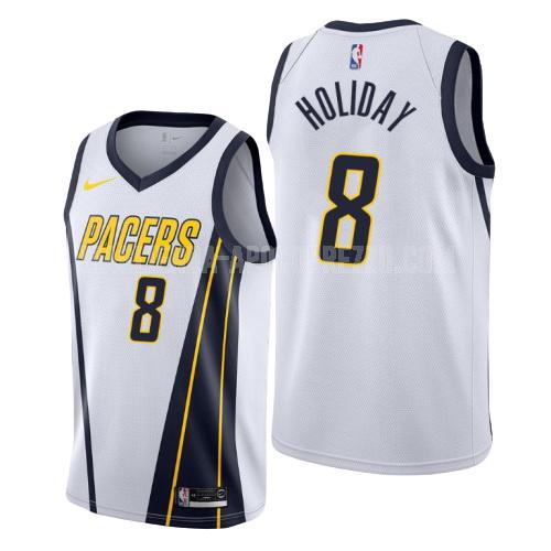 uomo maglia indiana pacers di justin holiday 8 bianco earned edition