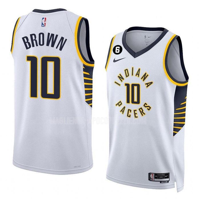 uomo maglia indiana pacers di kendall brown 10 bianco association edition 2022-23