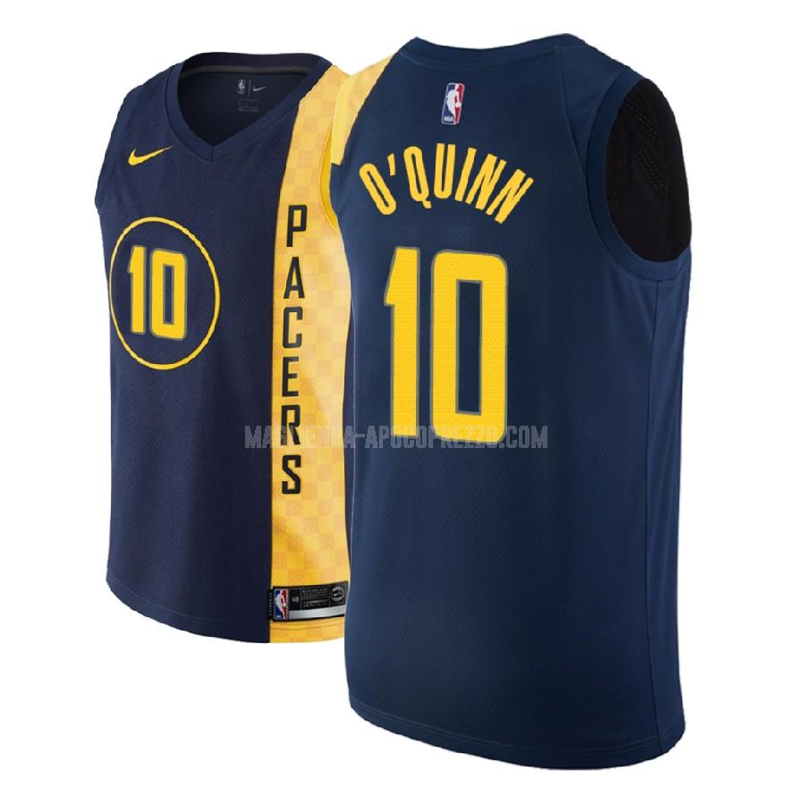 uomo maglia indiana pacers di kyle o'quinn 10 blu navy city edition 2018-19