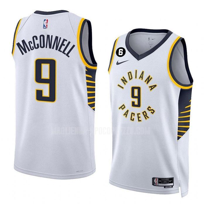 uomo maglia indiana pacers di t.j. mcconnell 9 bianco association edition 2022-23