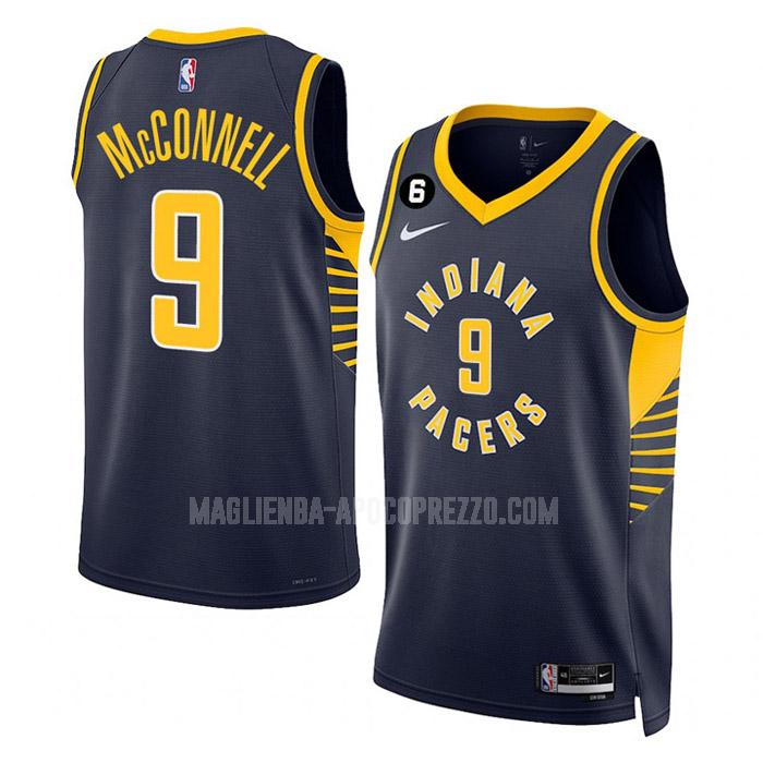 uomo maglia indiana pacers di t.j. mcconnell 9 blu navy icon edition 2022-23