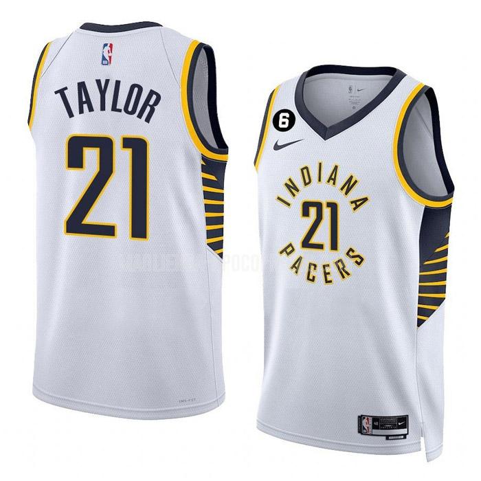 uomo maglia indiana pacers di terry taylor 21 bianco association edition 2022-23