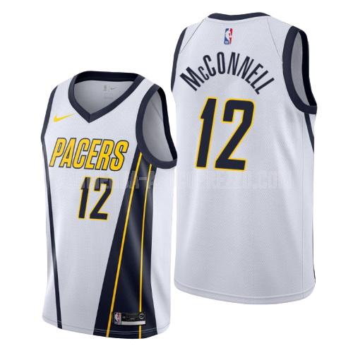 uomo maglia indiana pacers di tj mcconnell 9 bianco earned edition