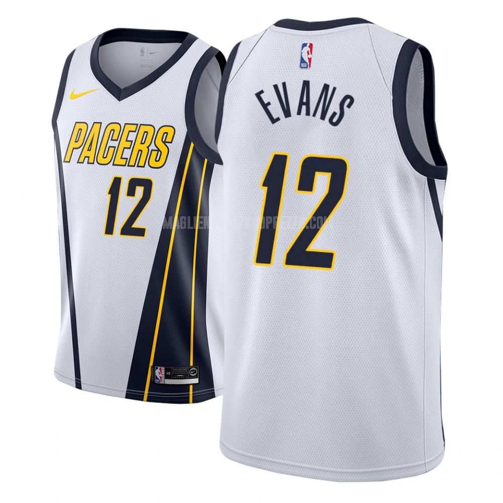 uomo maglia indiana pacers di tyreke evans 12 bianco earned edition