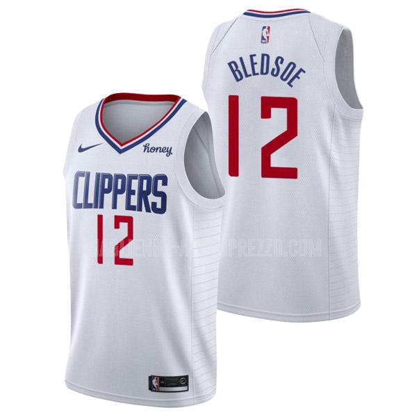 uomo maglia los angeles clippers di eric bledsoe 12 bianco association edition