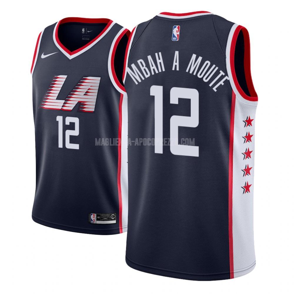 uomo maglia los angeles clippers di luc mbah a moute 12 blu navy city edition