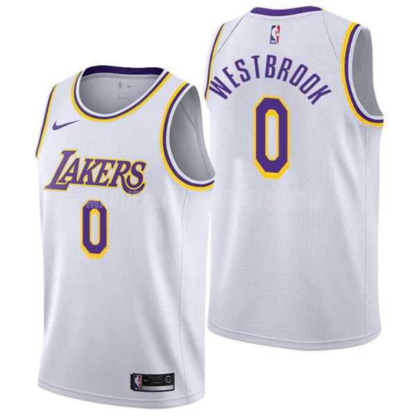 uomo maglia los angeles lakers di russell westbrook 0 bianco association edition