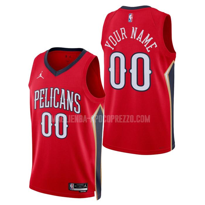 uomo maglia new orleans pelicans di custom rosso statement edition 2023