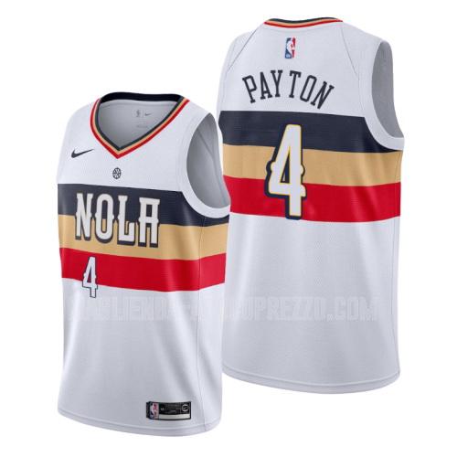 uomo maglia new orleans pelicans di elfrid payton 4 bianco earned edition