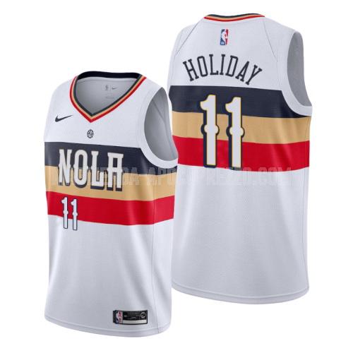 uomo maglia new orleans pelicans di jrue holiday 11 bianco earned edition