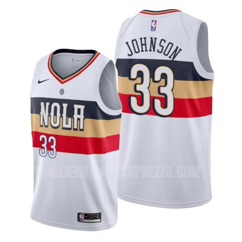 uomo maglia new orleans pelicans di wesley johnson 33 bianco earned edition