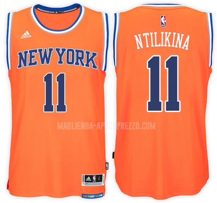 uomo maglia new york knicks di frank ntilikina 11 arancia alternato
